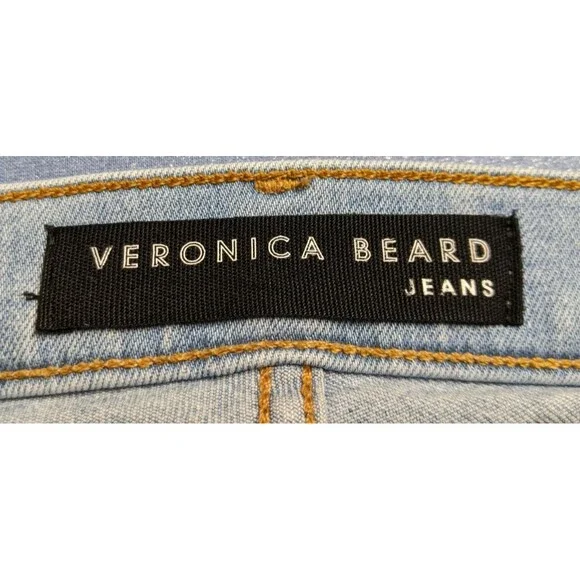 NEW~VERONICA BEARD Carly Kick Flare High Waisted Tuxedo Stripe Cropped Jeans 29 - Picture 15 of 16